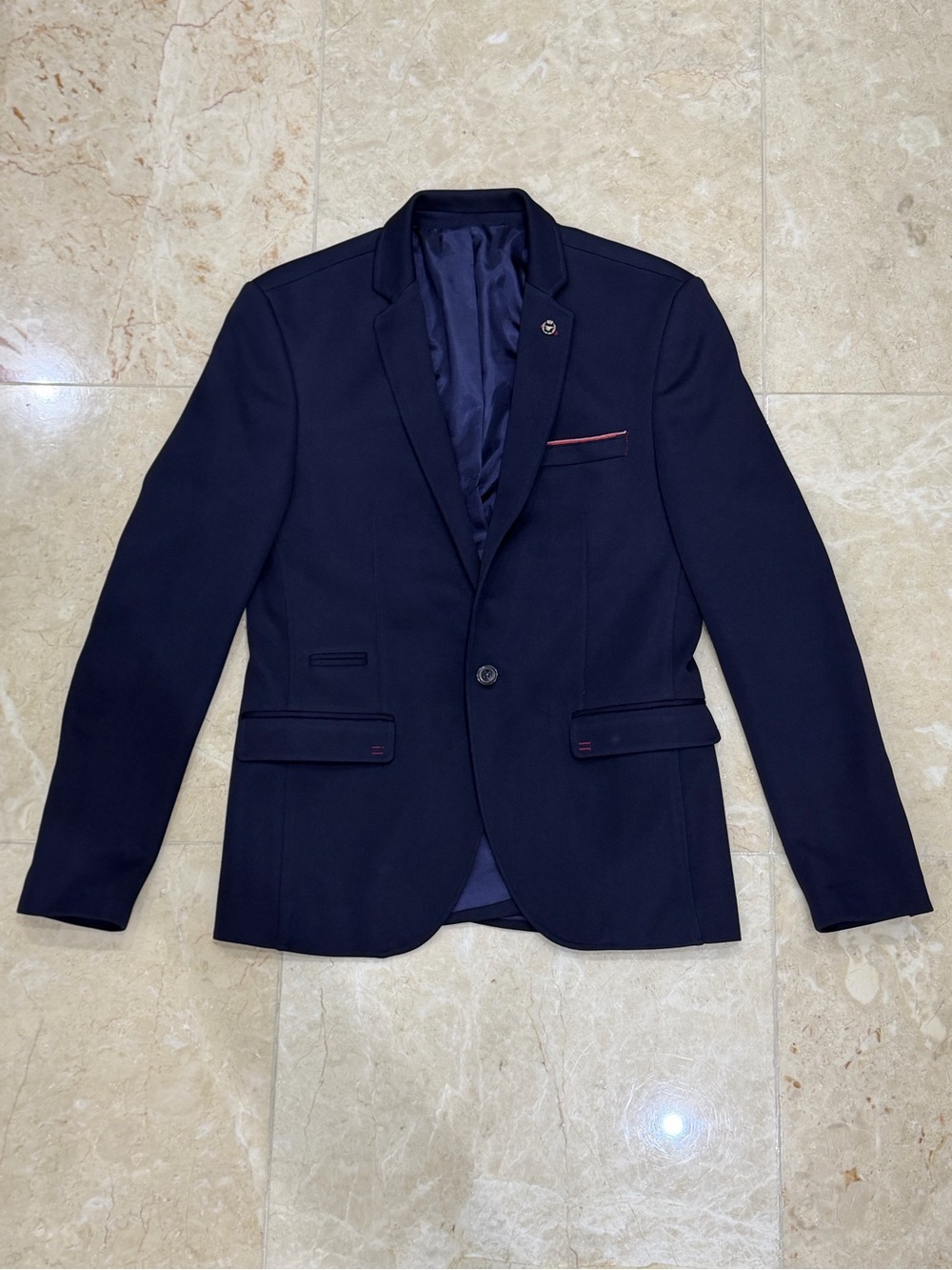 Men's Single-Breasted Navy Sport Coat